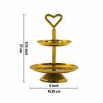 Elegant  2-Tier Gold Finish Steel Cupcake Stand | Metal Dessert Serving Tray | Classic Cookie Stand 2-Tier Dessert Display for Weddings & Birthdays
