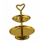 Elegant  2-Tier Gold Finish Steel Cupcake Stand | Metal Dessert Serving Tray | Classic Cookie Stand 2-Tier Dessert Display for Weddings & Birthdays