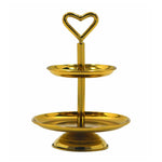 Elegant  2-Tier Gold Finish Steel Cupcake Stand | Metal Dessert Serving Tray | Classic Cookie Stand 2-Tier Dessert Display for Weddings & Birthdays