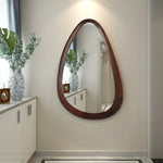 Decorative Hanging Mirror With Wooden Frame For Bathroom Wall Décor And Living Room