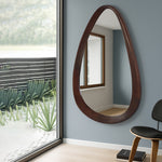 Decorative Hanging Mirror With Wooden Frame For Bathroom Wall Décor And Living Room