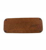 Wooden Serving Tray With Metal Handle - Walnut