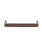 Wooden Serving Tray With Metal Handle - Walnut