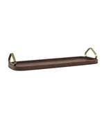 Wooden Serving Tray With Metal Handle - Walnut