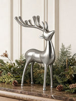 Metal Decorative Accent Reindeer, Large - Silver