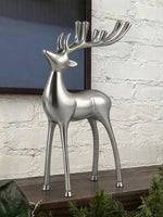 Metal Decorative Accent Reindeer, Large - Silver