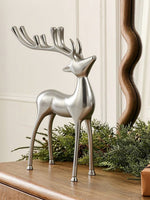 Metal Decorative Accent Reindeer, Large - Silver