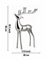 Metal Decorative Accent Reindeer, Large - Silver