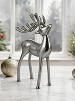 Metal Decorative Accent Reindeer, Small - Silver