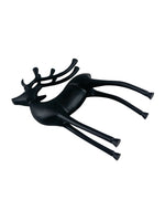 Metal Decorative Accent Reindeer, Large - Black