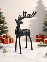 Metal Decorative Accent Reindeer, Large - Black