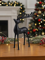 Metal Decorative Accent Reindeer, Large - Black