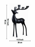 Metal Decorative Accent Reindeer, Large - Black