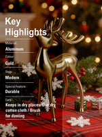 Metal Decorative Accent Reindeer, Small - Gold