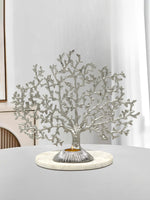 Metalsmith Coral Tree Sculpture Tea Light Holder on Marble Base