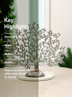 Metalsmith Nickle Finish Coral Tree Sculpture Tea Light Holder on Marble Base