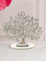 Metalsmith Nickle Finish Coral Tree Sculpture Tea Light Holder on Marble Base