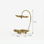 2 Tier Metal Jewellery Organiser - Gold