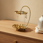 2 Tier Metal Jewellery Organiser - Gold