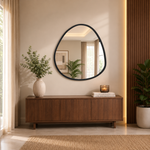 Metal Wall Hanging Mirror - Black