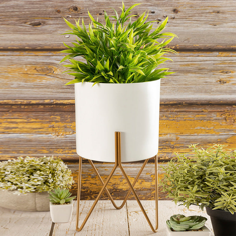 Verona Metal Planter, Medium - White